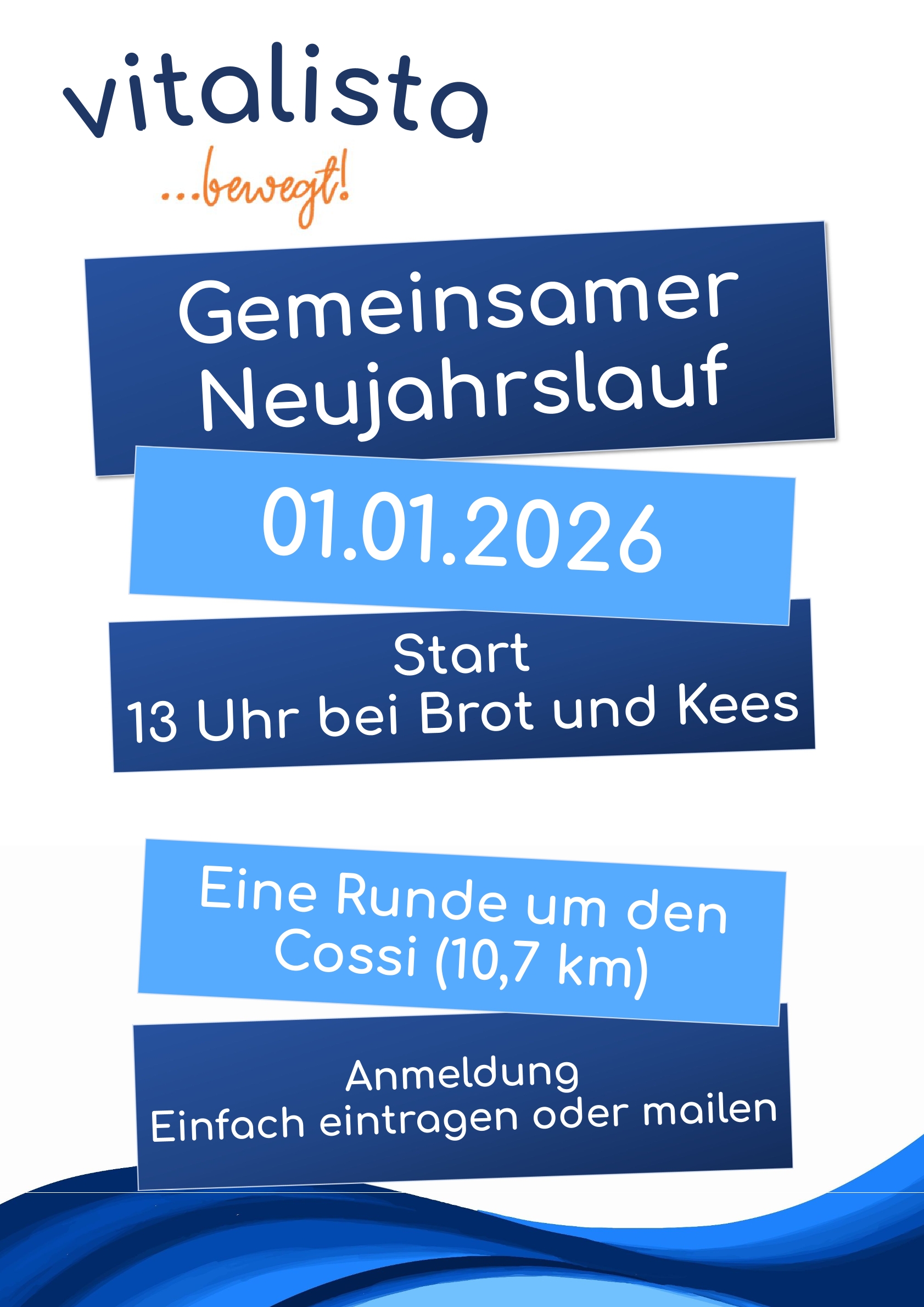 Neujahr, Laufen, Gemeinsam, 13Uhr, Bot und Kees